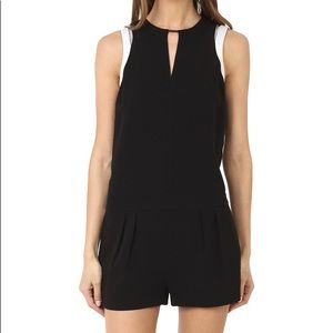 Rag & Bone silk romper, leather accents